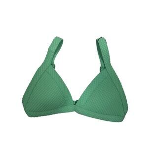 One One Swimwear Bikini Top Womens M Mint Green Kameron Triangle Waffle Knit NWT